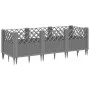 Jardinera con clavijas PP gris claro 123,5x43,5x43,5 cm by vidaXL, Pots and planters - Ref: Foro24-368018, Price: 54,89 €, Di...