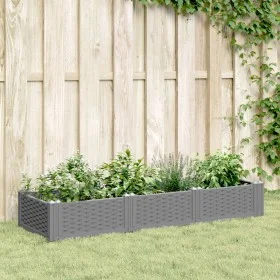 Jardinera con clavijas PP gris claro 125x40x28,5 cm by vidaXL, Pots and planters - Ref: Foro24-368013, Price: 44,20 €, Discou...