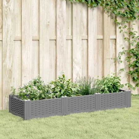 Jardinera con clavijas PP gris claro 125x40x28,5 cm by vidaXL, Pots and planters - Ref: Foro24-368013, Price: 44,20 €, Discou...