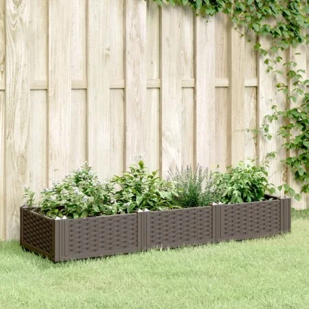 Jardinera con clavijas PP marrón 125x40x28,5 cm by vidaXL, Pots and planters - Ref: Foro24-368011, Price: 46,94 €, Discount: %