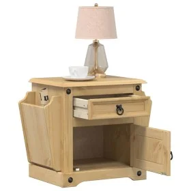 Mesita de noche Corona madera maciza de pino 45x35x47,5 cm de vidaXL, Mesitas de noche - Ref: Foro24-4005657, Precio: 73,76 €...