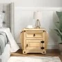 Mesita de noche Corona madera maciza de pino 45x35x47,5 cm de vidaXL, Mesitas de noche - Ref: Foro24-4005657, Precio: 73,76 €...