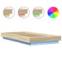 Estructura cama con luces LED madera roble Sonoma 90x190 cm de vidaXL, Camas y somieres - Ref: Foro24-3281149, Precio: 150,02...
