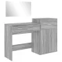 Juego de tocador de 3 piezas madera de ingeniería gris Sonoma de vidaXL, Conjuntos de muebles para dormitorios - Ref: Foro24-...
