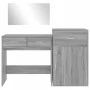Juego de tocador de 3 piezas madera de ingeniería gris Sonoma de vidaXL, Conjuntos de muebles para dormitorios - Ref: Foro24-...