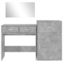 Juego de tocador de 3 piezas madera de ingeniería gris hormigón de vidaXL, Conjuntos de muebles para dormitorios - Ref: Foro2...
