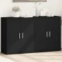 Aparador de madera de ingeniería 2 uds negro 60x31x70 cm de vidaXL, Aparadores - Ref: Foro24-3276540, Precio: 143,47 €, Descu...