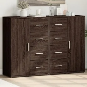 Aparadores 2 uds madera de ingeniería marrón roble 60x31x84 cm de vidaXL, Aparadores - Ref: Foro24-3276594, Precio: 212,66 €,...