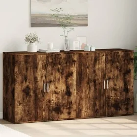 Aparadores 2 uds madera de ingeniería roble ahumado 79x38x80 cm de vidaXL, Aparadores - Ref: Foro24-3276606, Precio: 157,74 €...