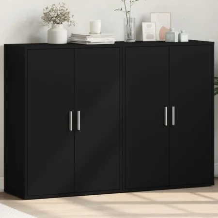 Aparadores 2 unidades madera de ingeniería negro 60x31x84 cm de vidaXL, Aparadores - Ref: Foro24-3276568, Precio: 152,30 €, D...