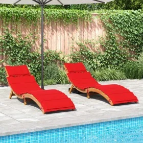 Tumbonas con cojines 2 uds madera maciza de acacia rojo de vidaXL, Tumbonas - Ref: Foro24-3214837, Precio: 331,16 €, Descuent...