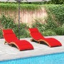 Tumbonas con cojines 2 uds madera maciza de acacia rojo de vidaXL, Tumbonas - Ref: Foro24-3214837, Precio: 333,81 €, Descuent...