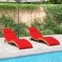 Tumbonas con cojines 2 uds madera maciza de acacia rojo de vidaXL, Tumbonas - Ref: Foro24-3214837, Precio: 331,16 €, Descuent...