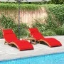 Tumbonas con cojines 2 uds madera maciza de acacia rojo de vidaXL, Tumbonas - Ref: Foro24-3214837, Precio: 331,16 €, Descuent...