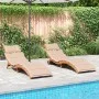 Liegestühle mit Kissen, 2 Stück Massivholz Akazie beige von vidaXL, Liegen - Ref: Foro24-3214835, Preis: 323,92 €, Rabatt: %