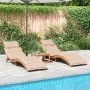 Liegestühle mit Kissen, 2 Stück Massivholz Akazie beige von vidaXL, Liegen - Ref: Foro24-3214835, Preis: 323,92 €, Rabatt: %