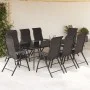 Sillas de jardín plegables 8 uds ratán sintético negro café de vidaXL, Sillas de jardín - Ref: Foro24-3270612, Precio: 504,22...