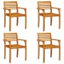 Sillas de jardín 4 uds madera maciza de acacia 59x55x85 cm de vidaXL, Sillas de jardín - Ref: Foro24-3216303, Precio: 243,68 ...
