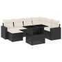 Set de sofás de jardín 8 piezas y cojines ratán sintético negro de vidaXL, Conjuntos de jardín - Ref: Foro24-3267436, Precio:...