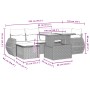 Set de sofás de jardín 7 pzas con cojines ratán sintético negro de vidaXL, Conjuntos de jardín - Ref: Foro24-3268676, Precio:...