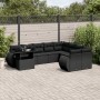 Set de sofás de jardín 10 pzas cojines ratán sintético negro de vidaXL, Conjuntos de jardín - Ref: Foro24-3268765, Precio: 73...