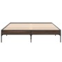 Estructura cama madera ingeniería metal marrón roble 160x200 cm de vidaXL, Camas y somieres - Ref: Foro24-845010, Precio: 114...