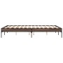 Estructura cama madera ingeniería metal marrón roble 120x190 cm de vidaXL, Camas y somieres - Ref: Foro24-845050, Precio: 83,...