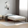 Estructura cama madera ingeniería metal roble Sonoma 90x190 cm de vidaXL, Camas y somieres - Ref: Foro24-845052, Precio: 61,0...