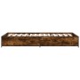 Estructura cama madera ingeniería metal roble humo 100x200 cm de vidaXL, Camas y somieres - Ref: Foro24-845108, Precio: 71,63...