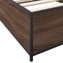Estructura cama madera ingeniería metal marrón roble 90x190 cm de vidaXL, Camas y somieres - Ref: Foro24-845120, Precio: 71,7...