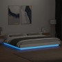 Estructura cama y luces LED madera ingeniería blanca 200x200 cm de vidaXL, Camas y somieres - Ref: Foro24-3281070, Precio: 20...