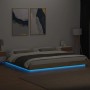 Estructura de cama con luces LED madera roble Sonoma 200x200 cm de vidaXL, Camas y somieres - Ref: Foro24-3281072, Precio: 20...