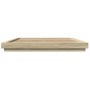 Estructura de cama con luces LED madera roble Sonoma 200x200 cm de vidaXL, Camas y somieres - Ref: Foro24-3281072, Precio: 20...