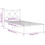 Estructura de cama con cabecero metal negro 90x190 cm de vidaXL, Camas y somieres - Ref: Foro24-376494, Precio: 73,54 €, Desc...