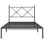 Estructura de cama con cabecero metal negro 100x190 cm de vidaXL, Camas y somieres - Ref: Foro24-376496, Precio: 65,72 €, Des...