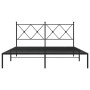 Estructura de cama con cabecero metal negro 160x200 cm de vidaXL, Camas y somieres - Ref: Foro24-376505, Precio: 126,13 €, De...