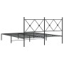 Estructura de cama con cabecero metal negro 160x200 cm de vidaXL, Camas y somieres - Ref: Foro24-376505, Precio: 126,13 €, De...