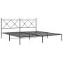 Estructura de cama con cabecero metal negro 183x213 cm de vidaXL, Camas y somieres - Ref: Foro24-376507, Precio: 123,59 €, De...
