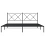 Estructura de cama con cabecero metal negro 183x213 cm de vidaXL, Camas y somieres - Ref: Foro24-376507, Precio: 123,59 €, De...