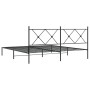 Estructura de cama con cabecero metal negro 183x213 cm de vidaXL, Camas y somieres - Ref: Foro24-376507, Precio: 123,59 €, De...