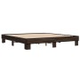 Estructura cama madera ingeniería metal marrón roble 200x200 cm de vidaXL, Camas y somieres - Ref: Foro24-3280221, Precio: 13...