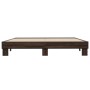 Estructura cama madera ingeniería metal marrón roble 200x200 cm de vidaXL, Camas y somieres - Ref: Foro24-3280221, Precio: 13...