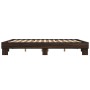 Estructura cama madera ingeniería metal marrón roble 200x200 cm de vidaXL, Camas y somieres - Ref: Foro24-3280221, Precio: 13...