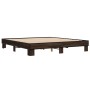 Estructura cama madera ingeniería metal marrón roble 200x200 cm de vidaXL, Camas y somieres - Ref: Foro24-3280221, Precio: 13...