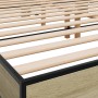 Estructura cama madera ingeniería metal roble Sonoma 180x200 cm de vidaXL, Camas y somieres - Ref: Foro24-3280223, Precio: 12...