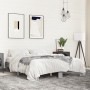 Estructura cama madera ingeniería metal gris Sonoma 150x200 cm de vidaXL, Camas y somieres - Ref: Foro24-3280235, Precio: 126...