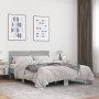 Estructura cama madera ingeniería metal gris Sonoma 135x190 cm de vidaXL, Camas y somieres - Ref: Foro24-3280165, Precio: 143...