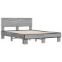 Estructura cama madera ingeniería metal gris Sonoma 120x200 cm de vidaXL, Camas y somieres - Ref: Foro24-3280200, Precio: 145...