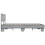 Estructura cama madera ingeniería metal gris Sonoma 120x200 cm de vidaXL, Camas y somieres - Ref: Foro24-3280200, Precio: 145...
