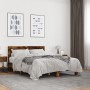 Estructura cama madera ingeniería metal roble ahumado 140x190cm de vidaXL, Camas y somieres - Ref: Foro24-3280214, Precio: 14...